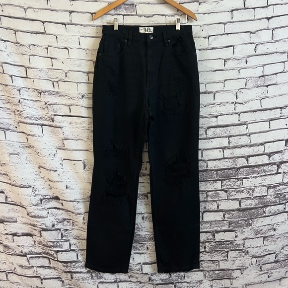 Free People x We The Free CRVY Straight Shooter Jean in Saturated Black Size 30 - Picture 2 of 12
